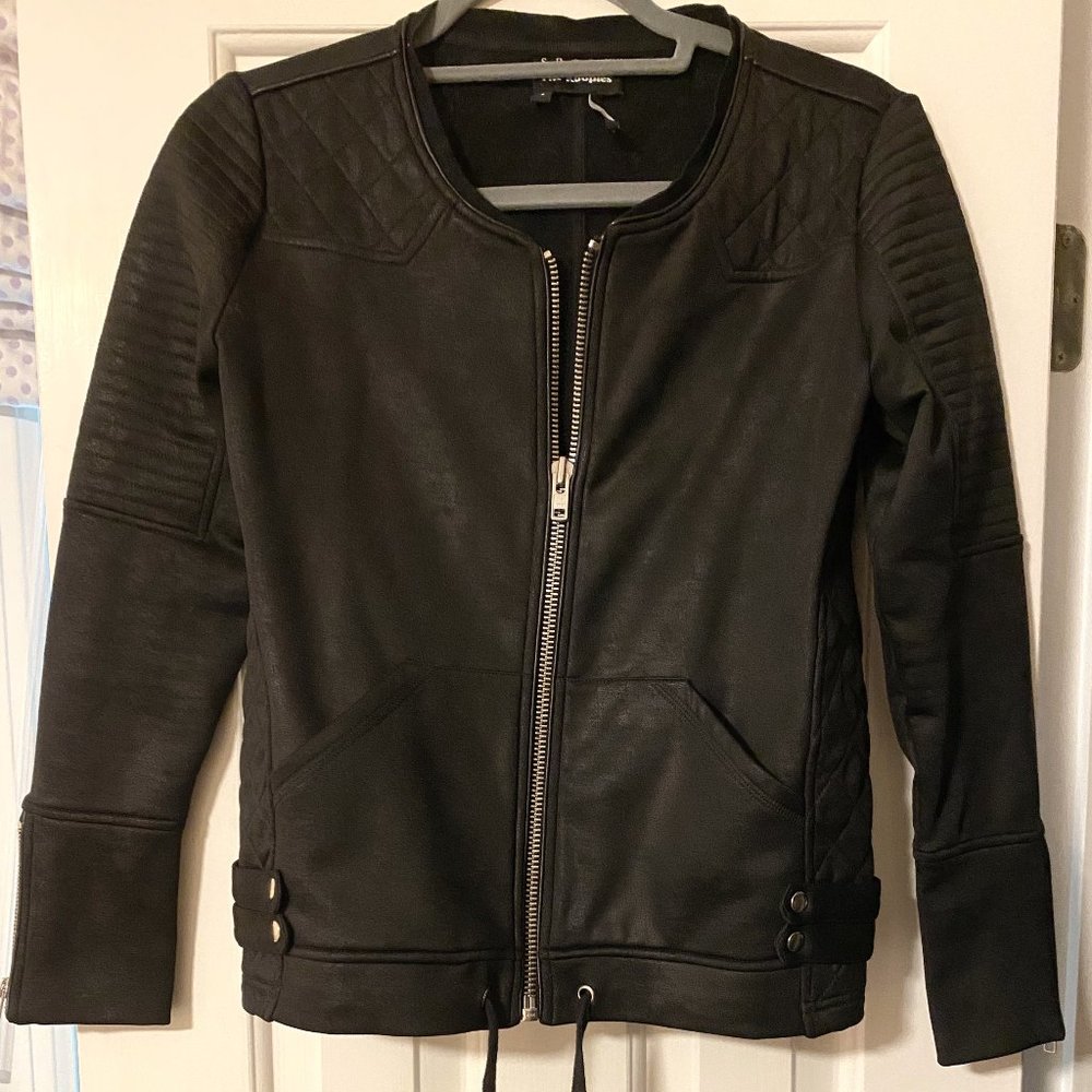 The Kooples Sport Coated Biker Jacket